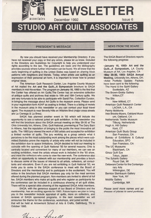 SAQA Journal 1992 Issue 6