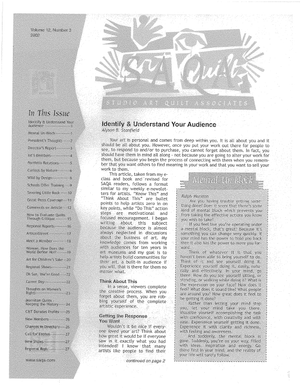 SAQA Journal 2002 Vol. 12 No. 3 Part 1