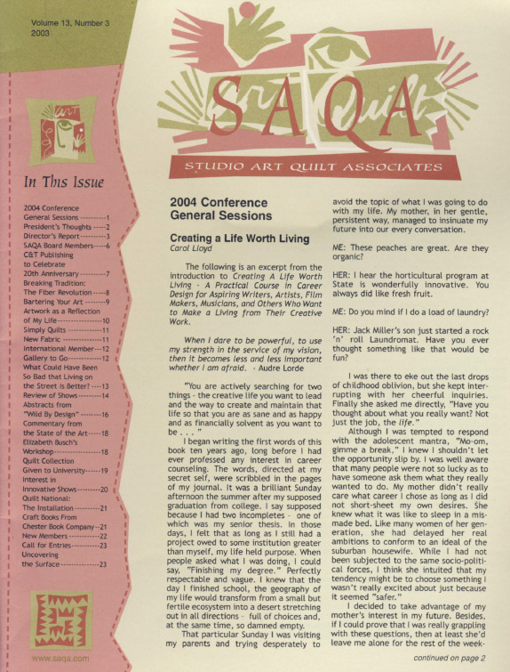 SAQA Journal 2003  Vol. 13 No. 3