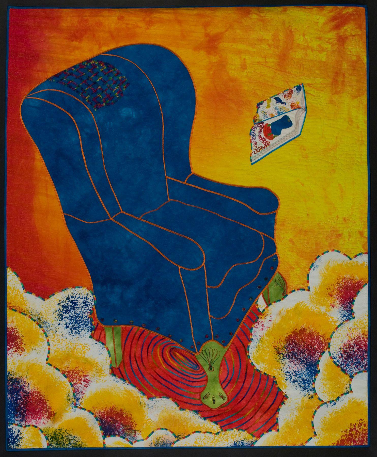 Laura  Wasilowski - Blue Book on Blue Chairs
