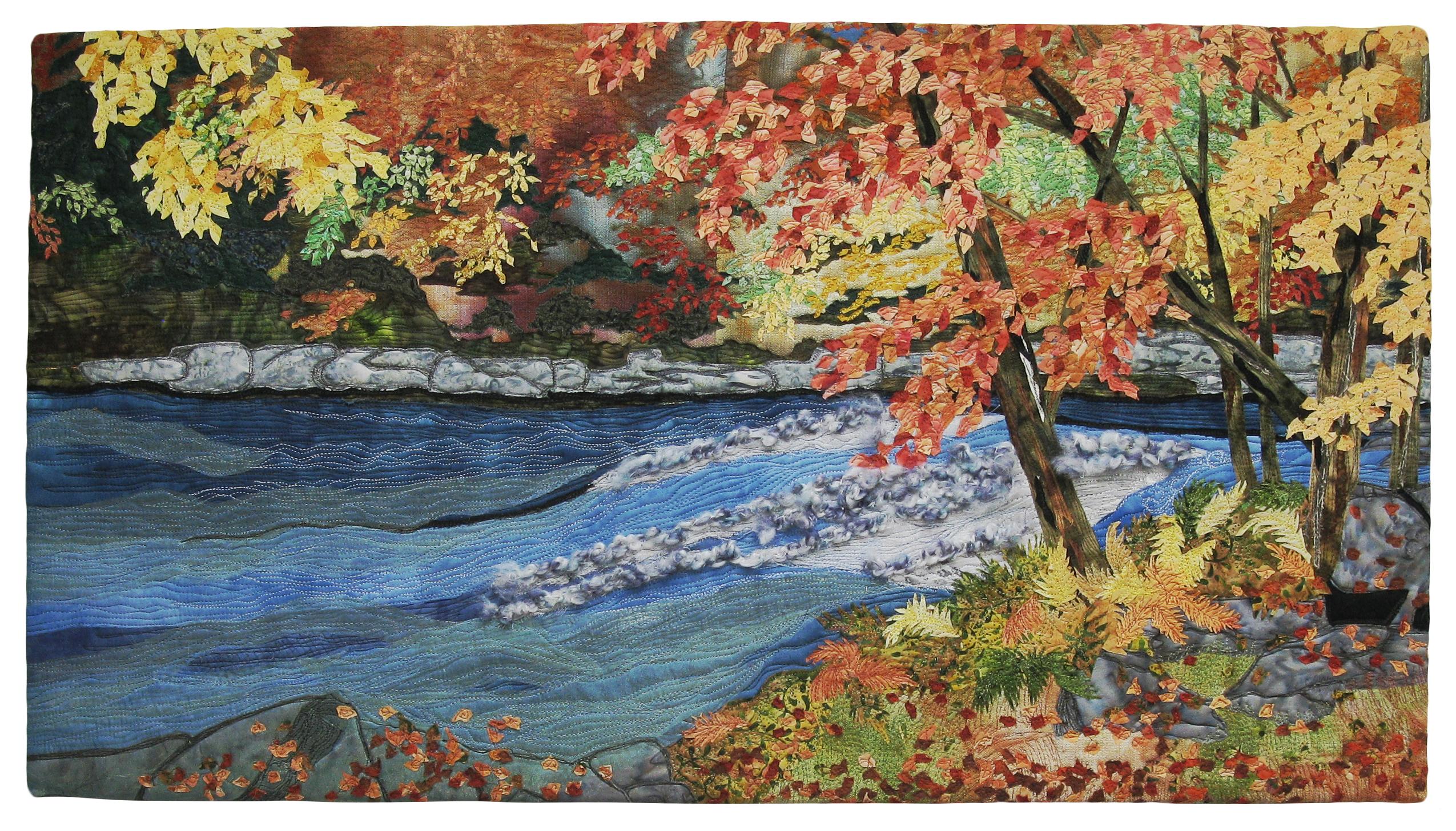 Catherine  Ruth Timm - Fall Scene by the Rapids
