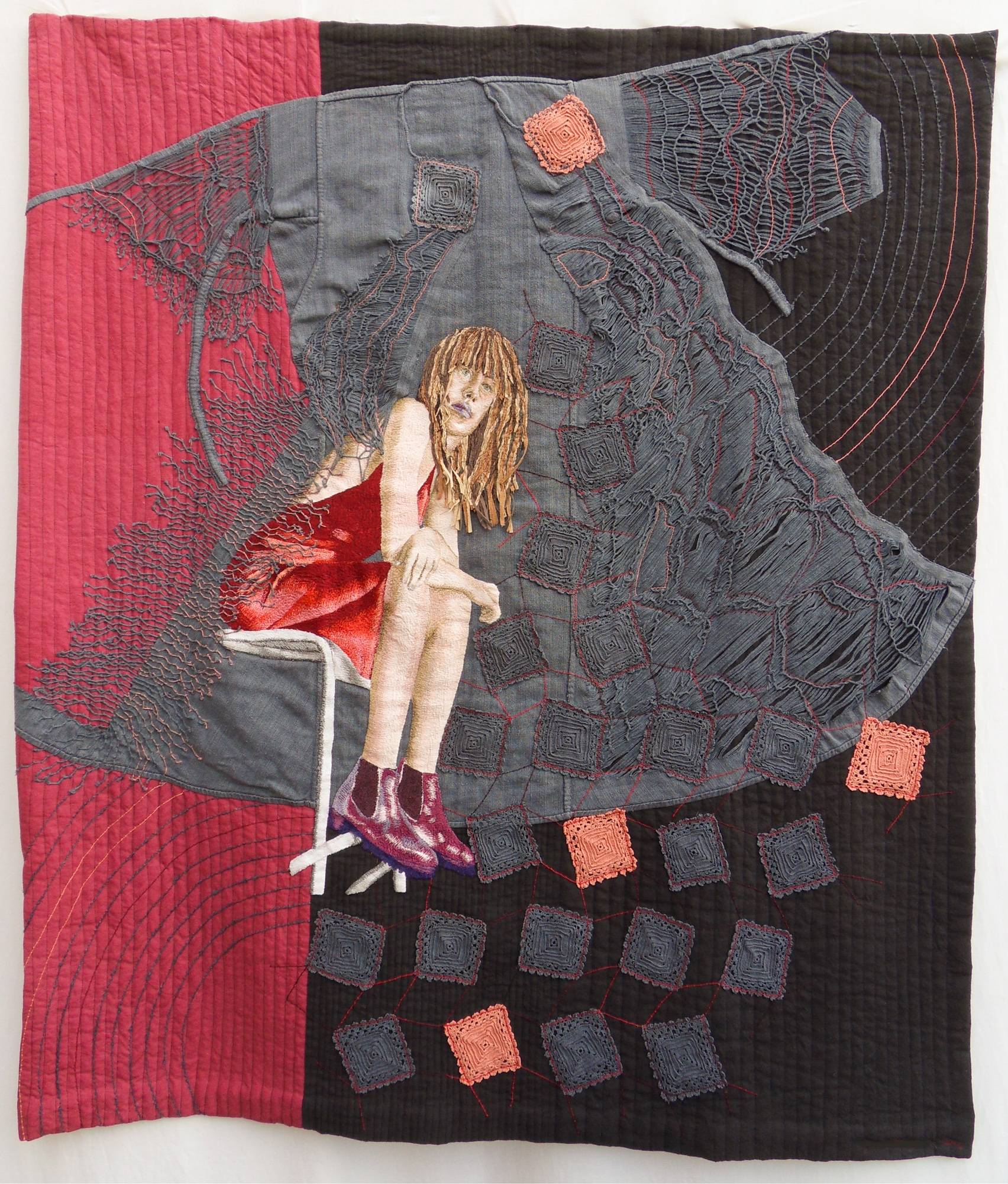 Waiting Saqa Virtual Gallery Saqa Studio Art Quilt Associates