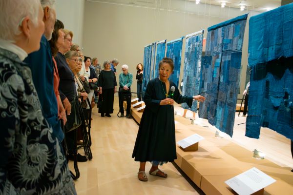Yoshiko Wada with boro textiles