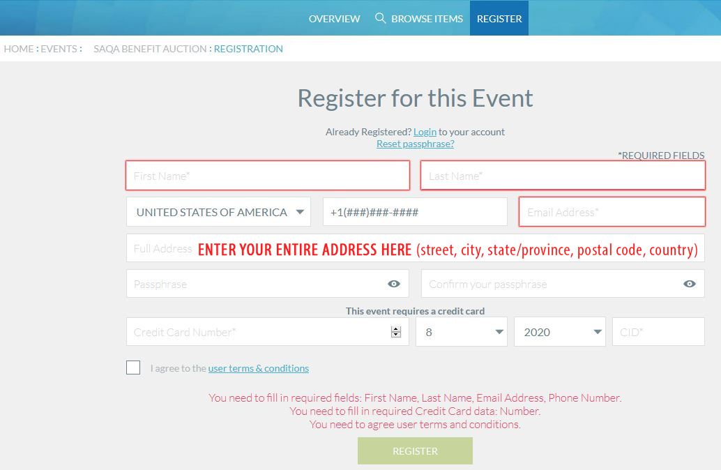 Register with address