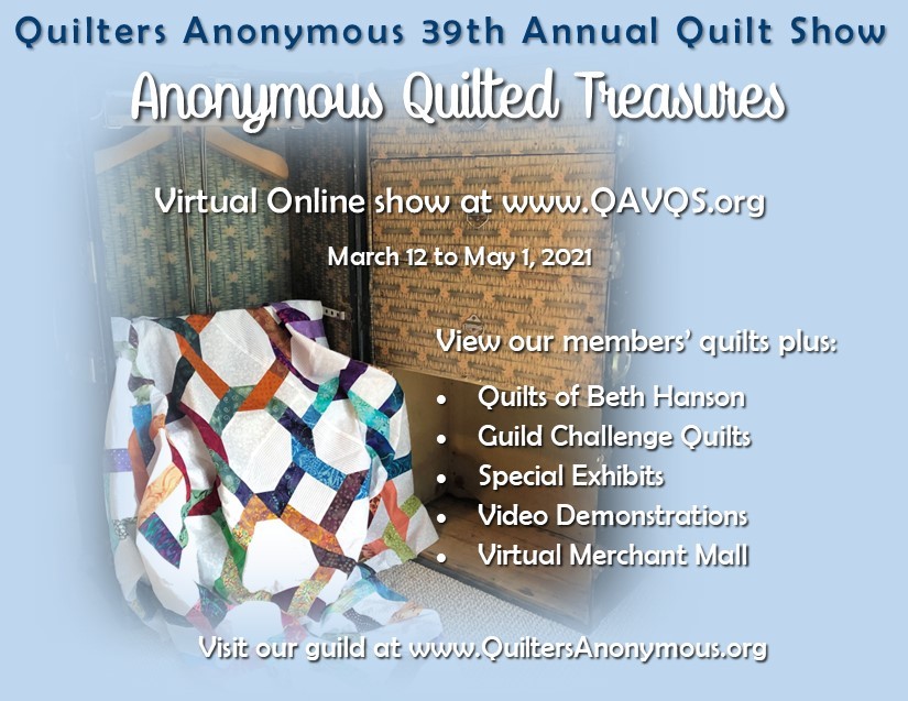 Quilters Anonymous Virtual Exhibition postcard