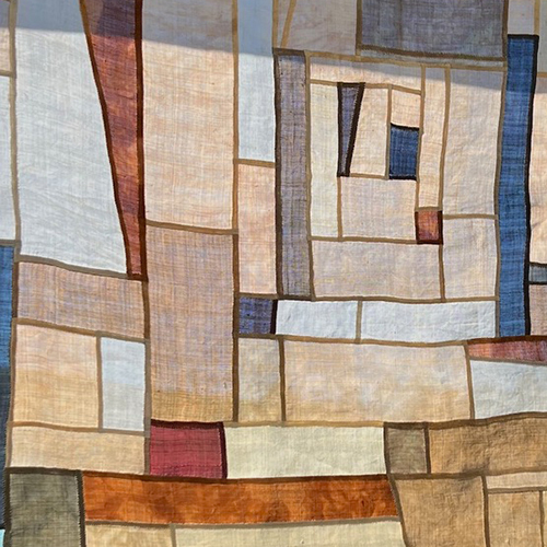 Artwork by Youngmin Lee (translucent rectangles bojagi stitched)