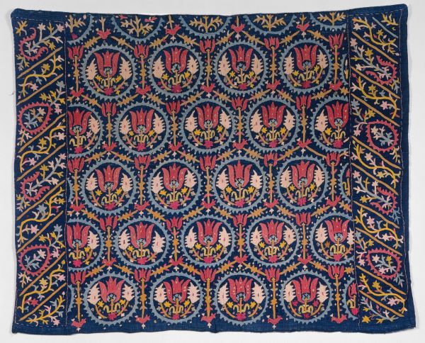 unrecorded artist - Cover or Room Divider, Armenia, 1800s. Cotton and wool worked in balance plain weave with satin stitch embroidery (altazlama); 52 1/2 x 64 in. Neusteter Textile Collection at the Denver Art Museum: Gift of Mrs. Frederic H. Douglas, 1959.120.