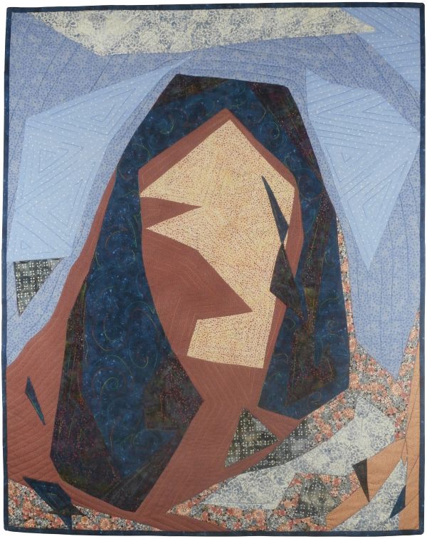 Kathleen McCabe - Tete (abstract quilt with blues and browns)