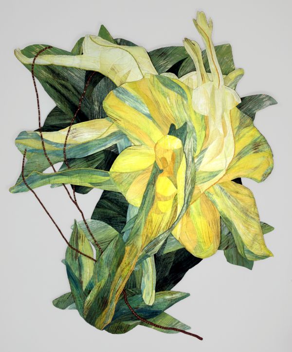  Brenda Bunten-Schloesser - Bless Your Inheritance 63x50 (a quilted flower with yellow and green)