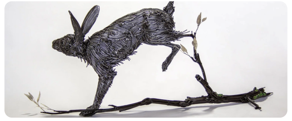 Kim Cridler - Path (sculpture of a rabbit and a stick)