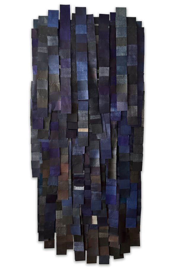 Agathe Bouton - Weaving Culture I (blue and black cascading strips)