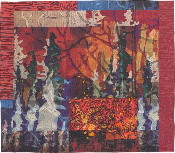 Ree Nancarrow - Embers (an art quilt depicting a forest fire)