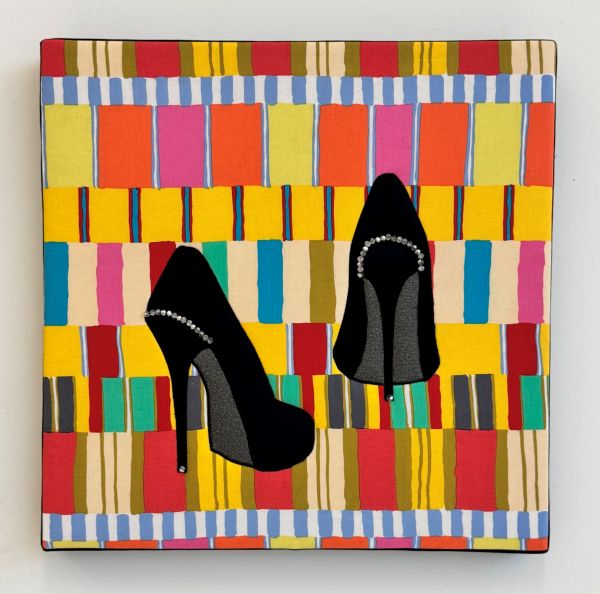 Carol Stanley - Honey Take Me Dancing (black high heels on a colorful background)