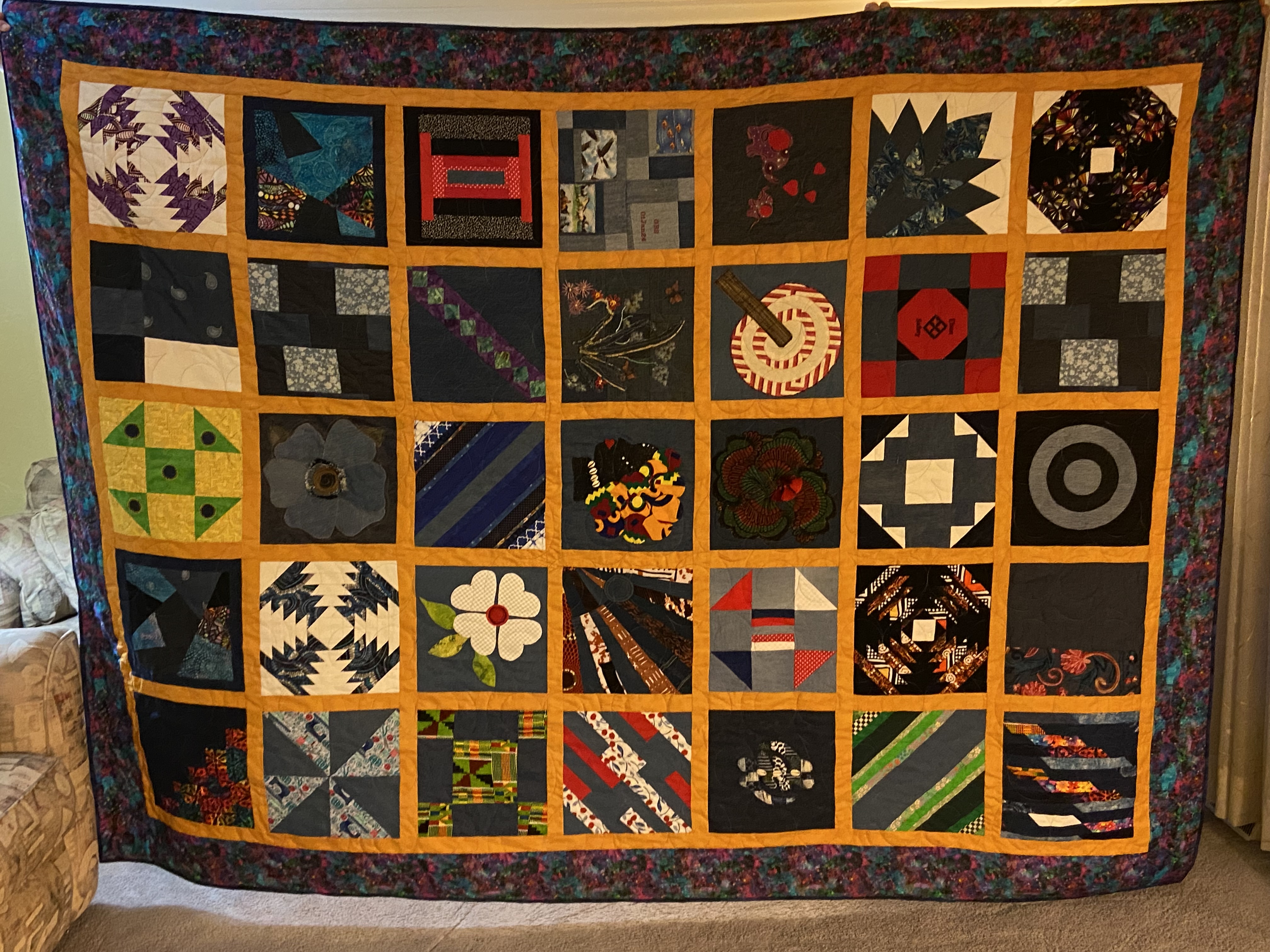 African American Quilt And Doll Guild members - Denim Quilt