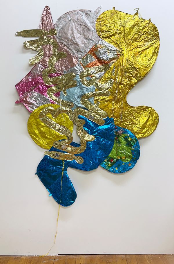 Natalya Khorover - Mylar Miasma (a sculpture made of deflated shiny balloon material)