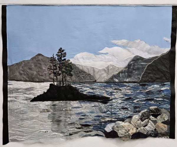 Cathy Mitchell - Reflection (a landscape quilt with a mountain lake)