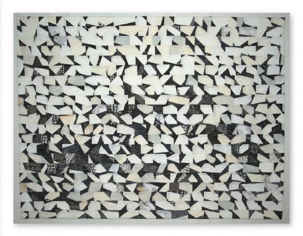 Vicki Conley - Flying Geese (a Black and white quilt abstracted flying geese)