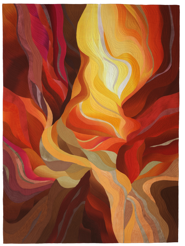  Vicki Conley - Slot Canyon #6 (a quilt of slot canyon with brilliant yellows and reds)