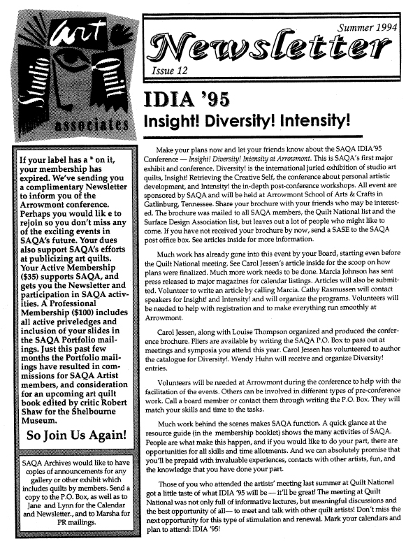 SAQA Journal 1994 Issue 12