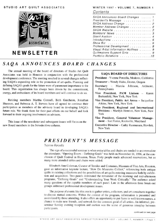 SAQA Journal 1997 Vol. 7 No. 1
