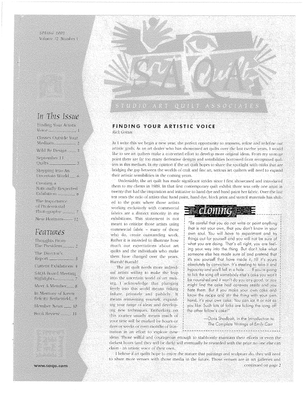 SAQA Journal 2002 Vol. 12 No. 1