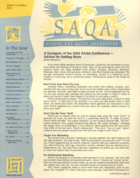 SAQA Journal 2003  Vol. 13 No. 1