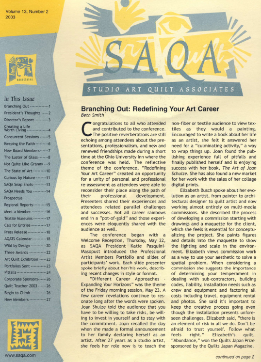 SAQA Journal 2003  Vol. 13 No. 2