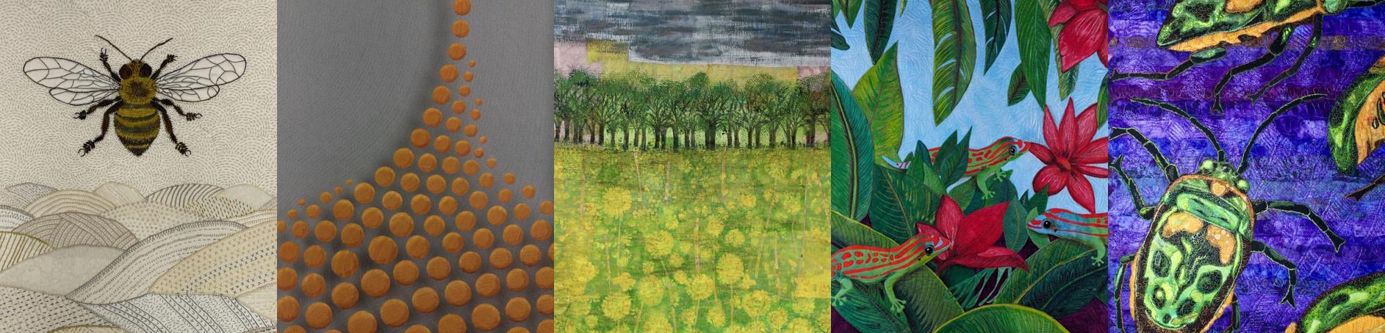 Artwork by Laura Wasilowski, Dianne Firth, Susan Selby, Claire Passmore, and Zara Zannettino