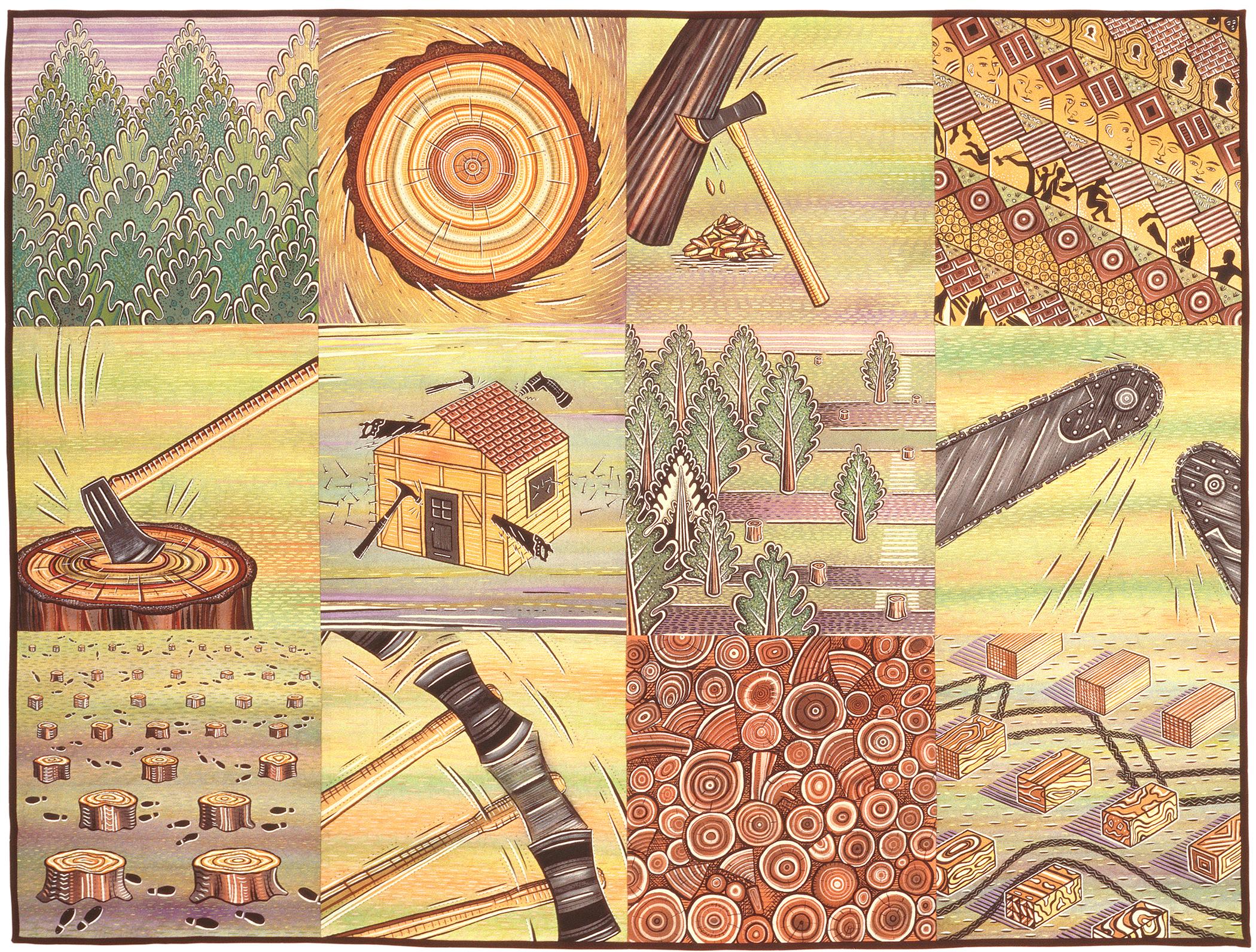 Linda MacDonald - Trees, Lumber, Houses, People