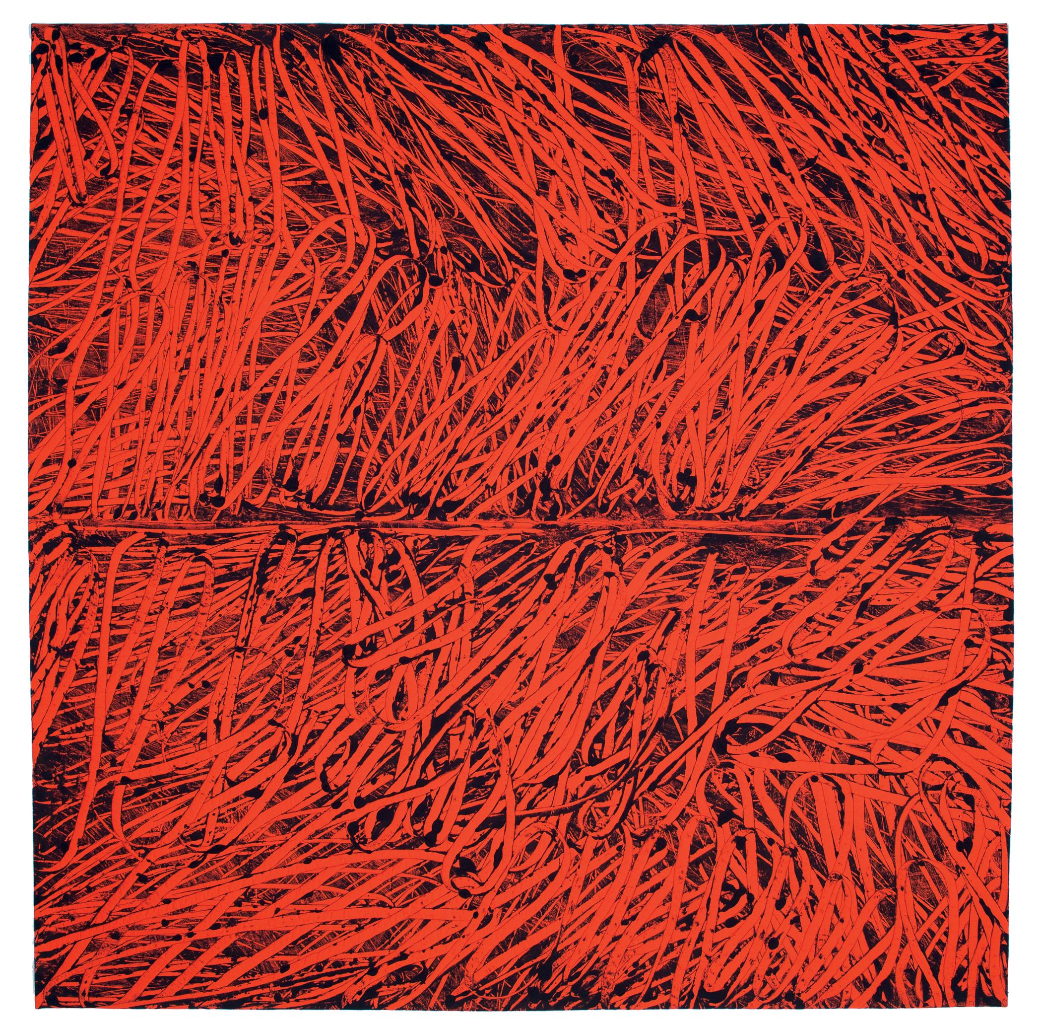 Nancy  Crow - Self-Portrait: Focus Mono-Prints #21/#22 (red)