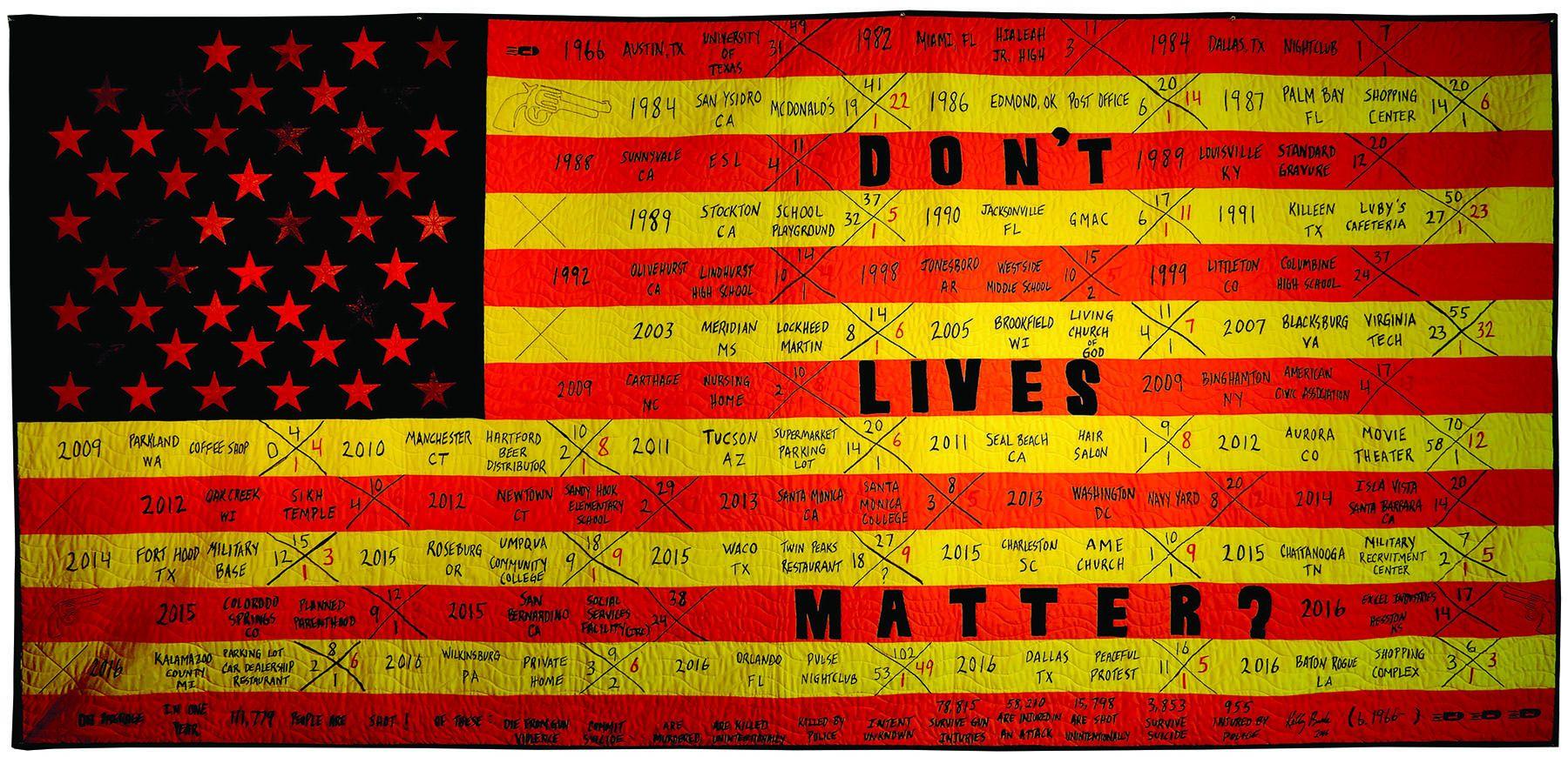 Kelly  Burke - Quilted Reimagined American Flag Series III: Don&#039;t Lives Matter?