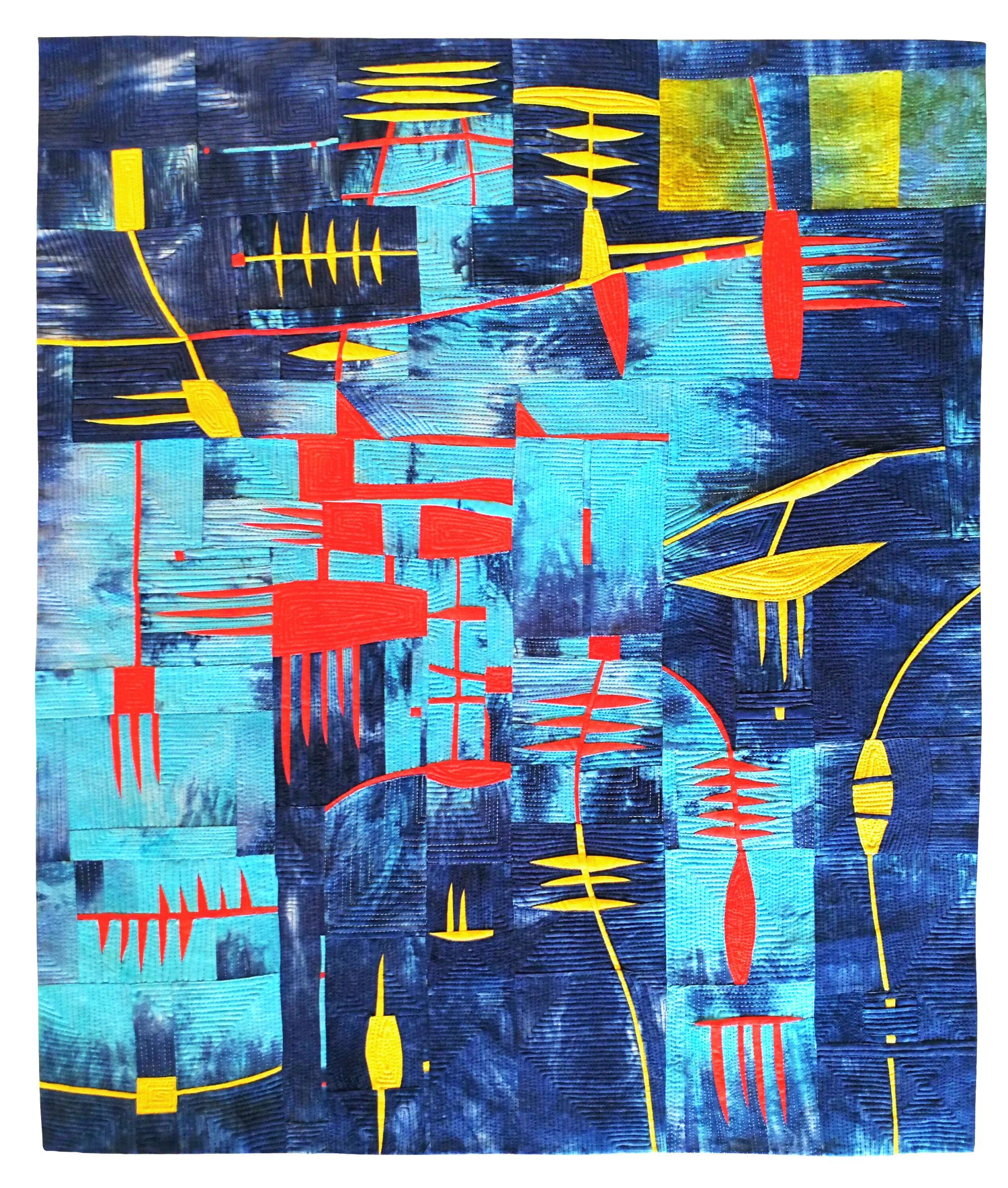  Maryte  Collard - Blue Abstract