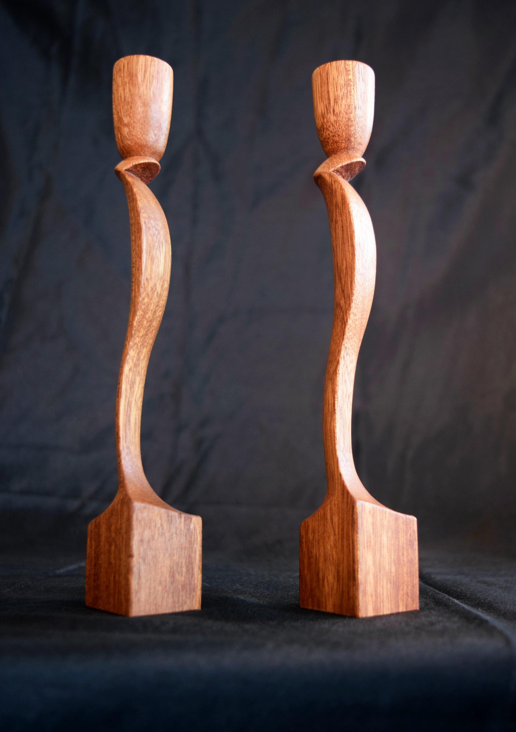  Eli  Finkelstein - Multi-Axis Mahogany Candlesticks