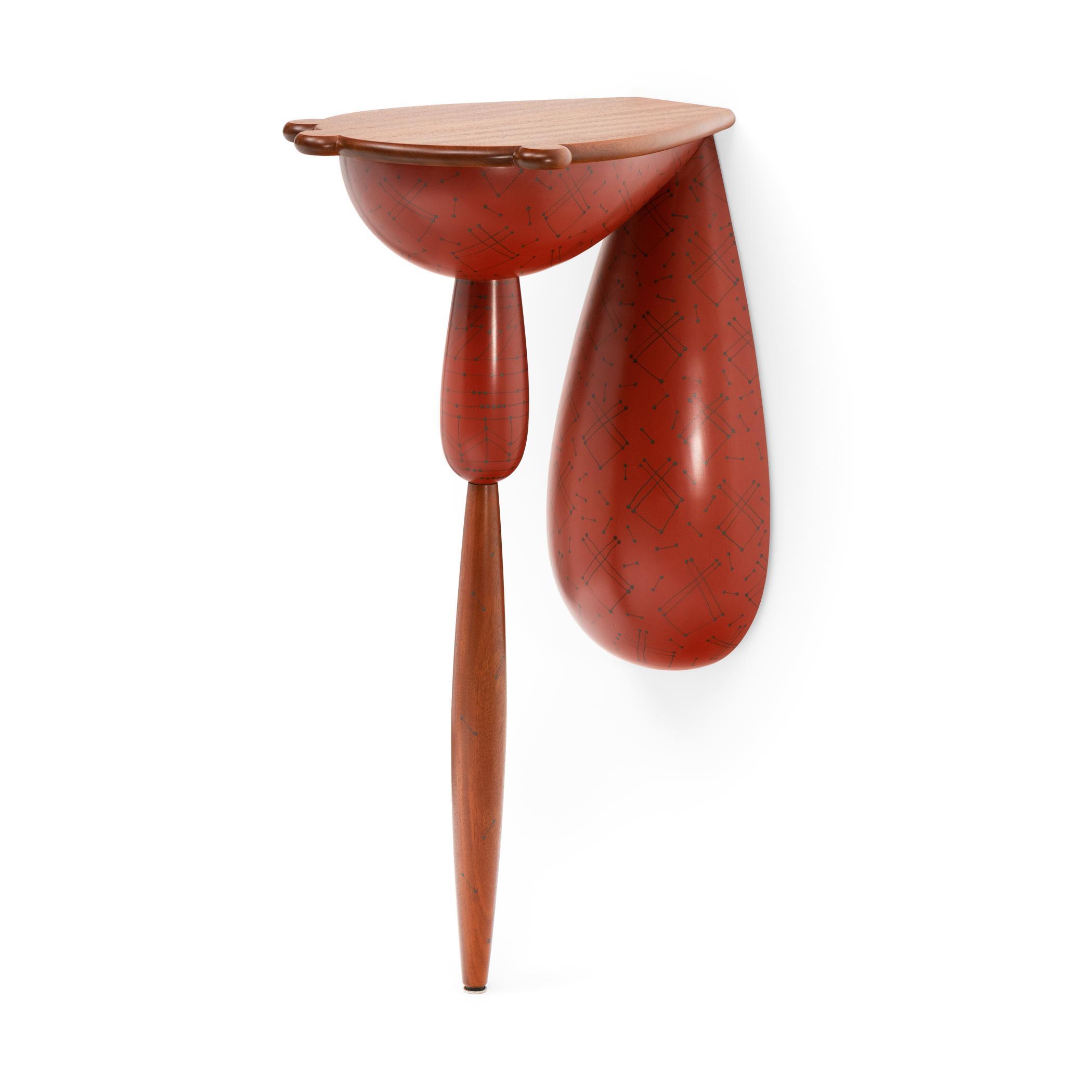  Kimberly D Winkle - Red Patchwork Demi-Lune Table