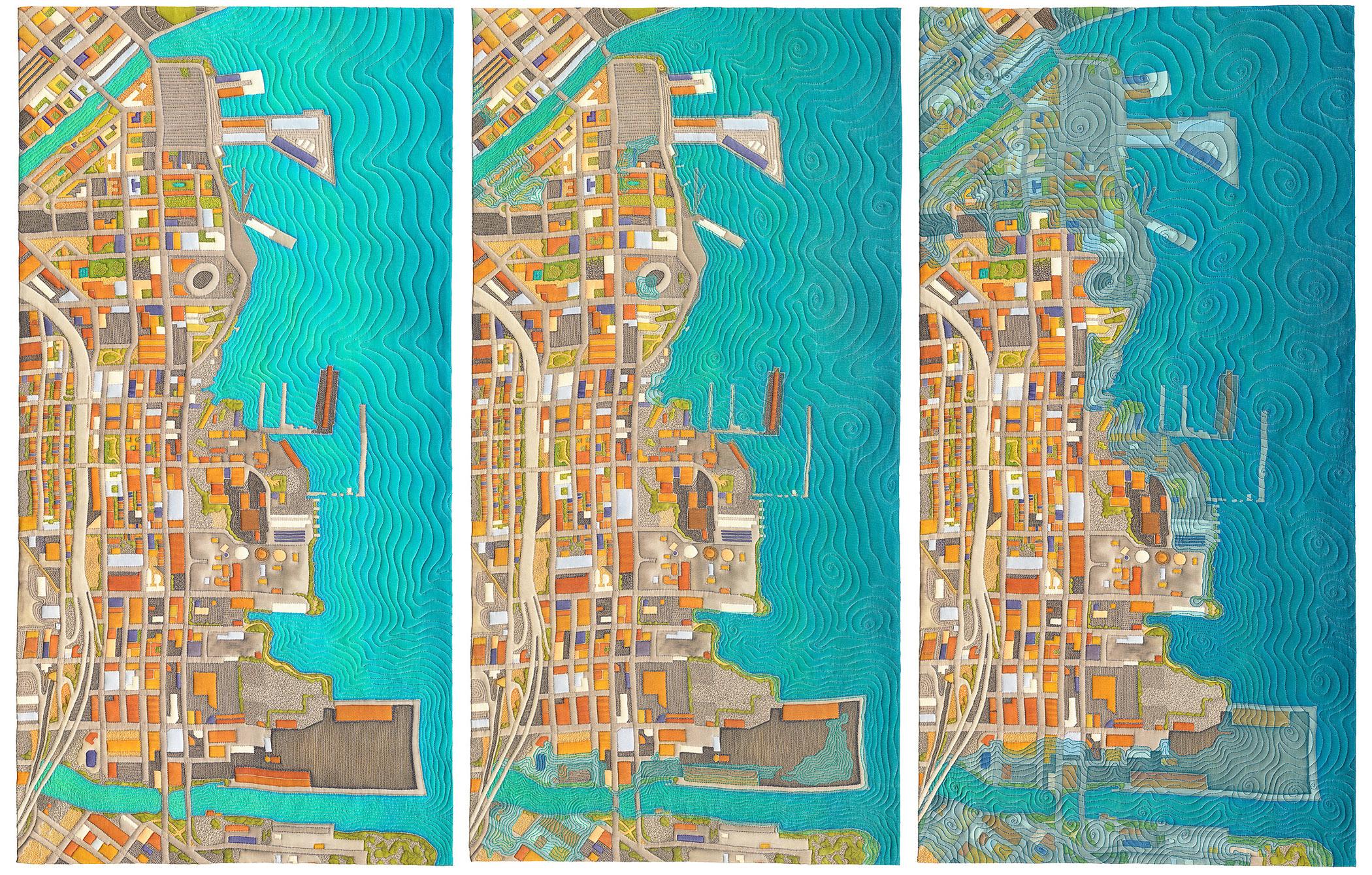 Linda  Gass - Dogpatch, the sea is rising (0, 3 and 6 feet)