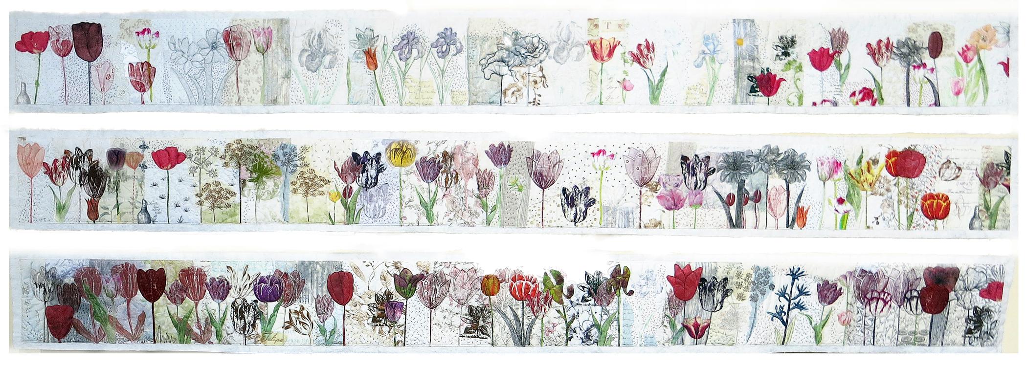 Elsbeth Nusser-Lampe (Germany) - Frieze of Tulips - 3 panels