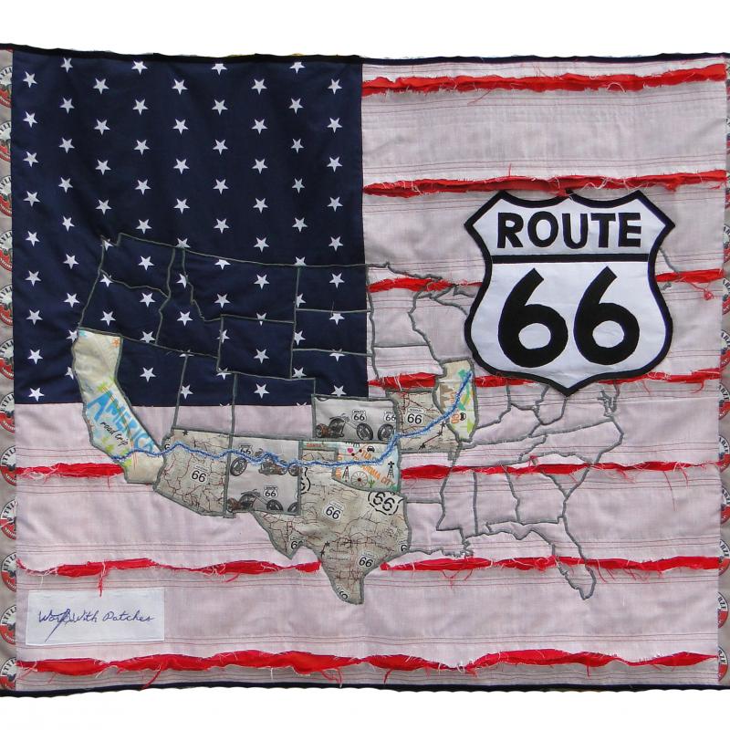Kamila Graczewska - Ciesielska - Route 66 quilt flag