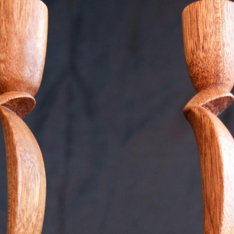  Eli  Finkelstein - Multi-Axis Mahogany Candlesticks