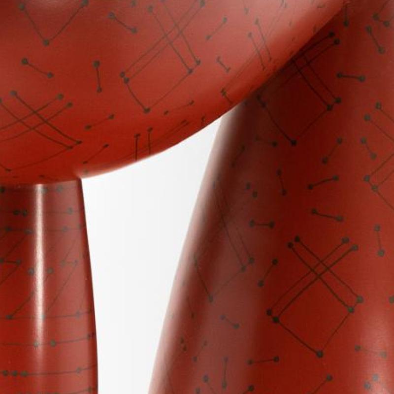  Kimberly D Winkle - Red Patchwork Demi-Lune Table