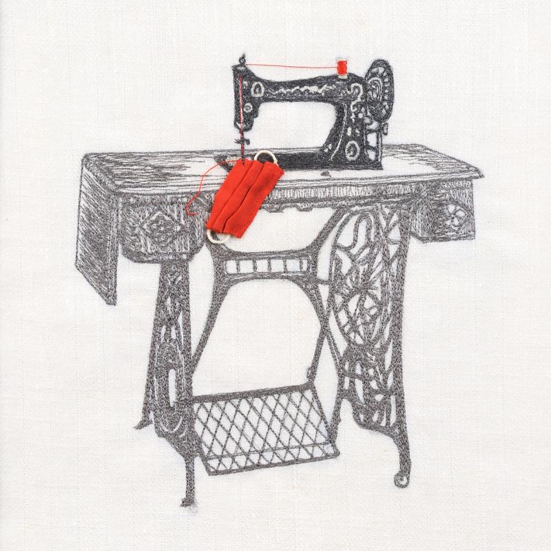  B.J  Adams - Old Sewing Machine