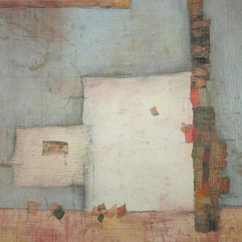 “Passageway” - Painted silk with painted archival tissue collage