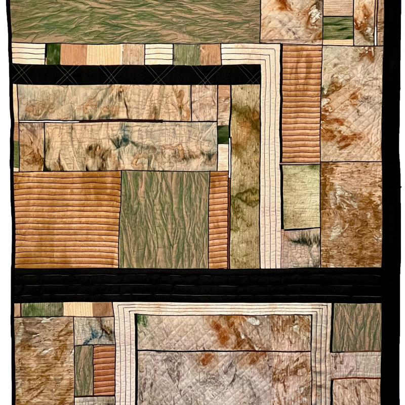 Earthworks III: Desert Seas; 42" x 33", silk, artist-dyed mudcloth from Kenya