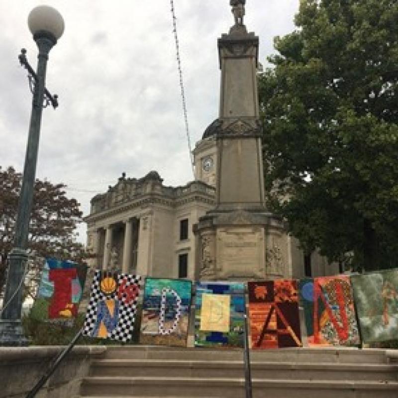 quilts on display