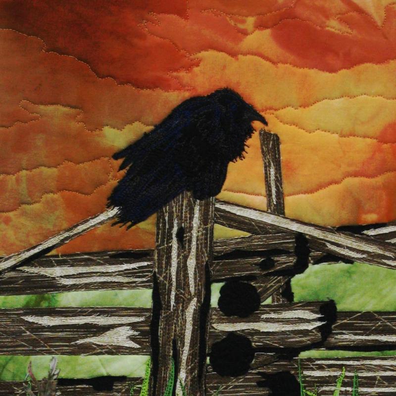 Raven on a Cedar Fence