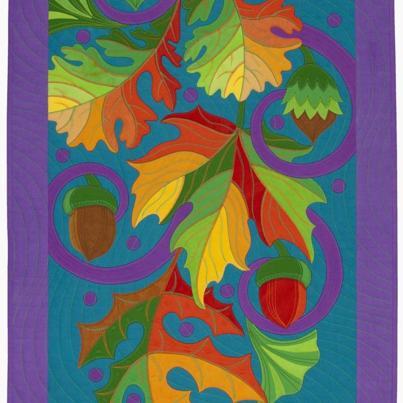 Jane Sassaman - Leaves in a Breeze (quilts with swirling leaves in graphic style)
