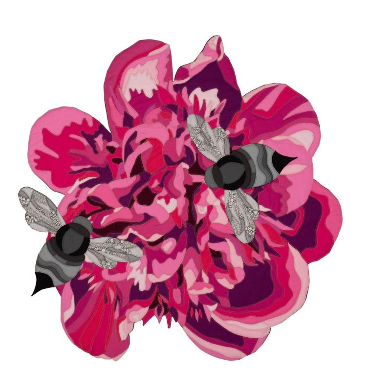 Left: "Construction"; Right: "Peony"; Artwork by Shelley Rothgeb