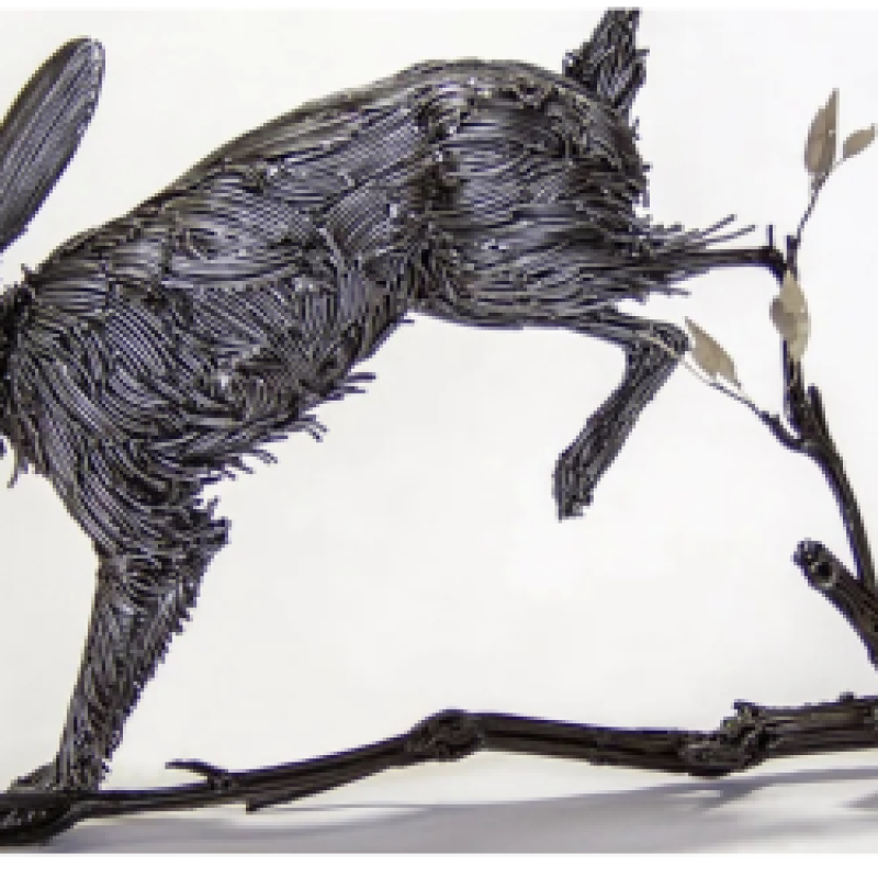 Kim Cridler - Path (sculpture of a rabbit and a stick)