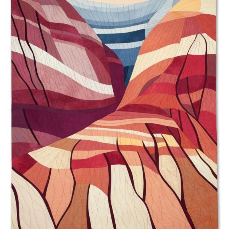 Lisa Flowers Ross - Field Study (A6PFNP4) (abstracted quilted landscape)