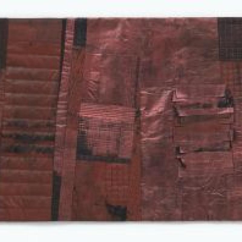 Judy Kirpich - Iceland No. 7/Lava (abstract quilt in dark reds)