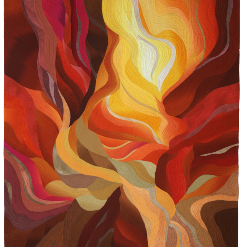  Vicki Conley - Slot Canyon #6 (a quilt of slot canyon with brilliant yellows and reds)
